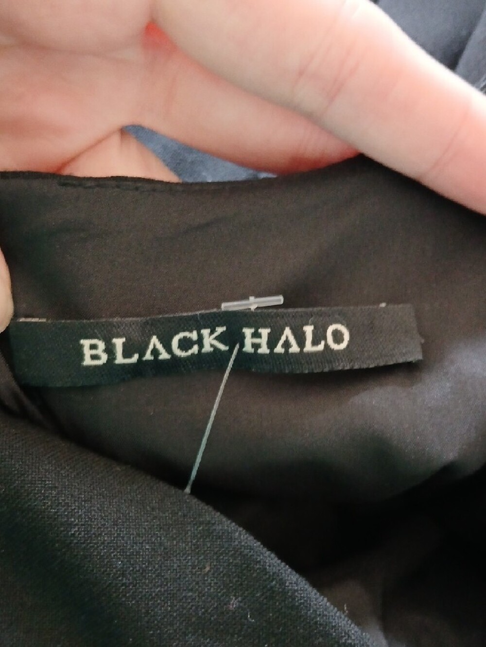 Black Halo Little Black Cowl Neck Midi Dress Size 6 Classic Jackie O Sheath - Picture 6 of 7